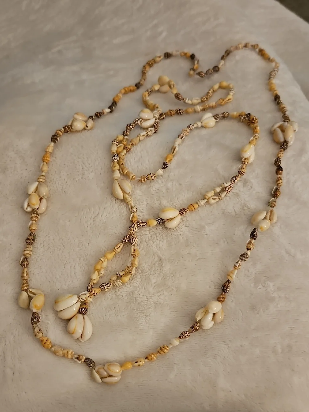 Vintage Set Of Two Hawaiian Seashell Lei Necklaces